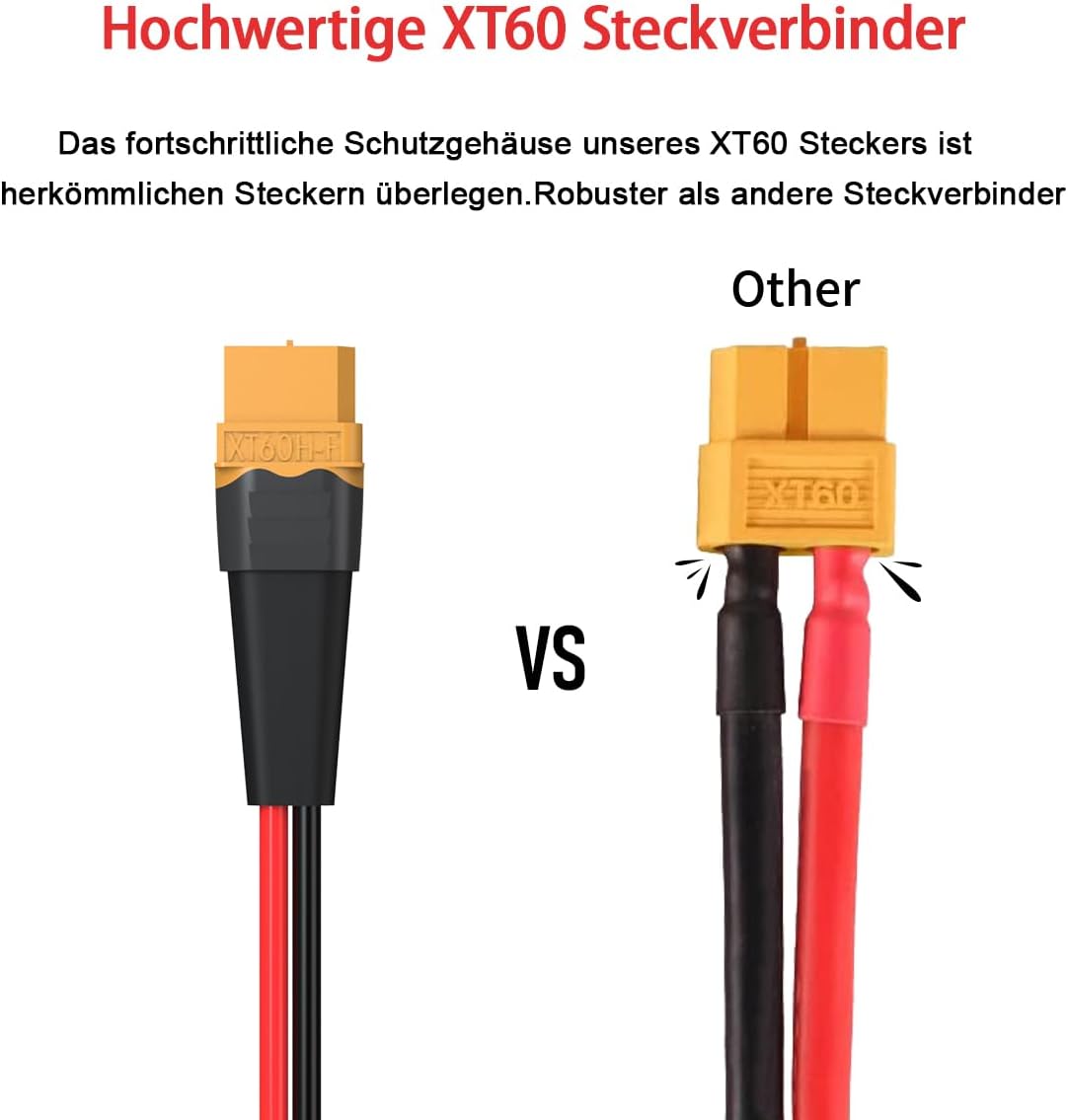 Cable XT60 12AWG 25ft para estación energía portátil