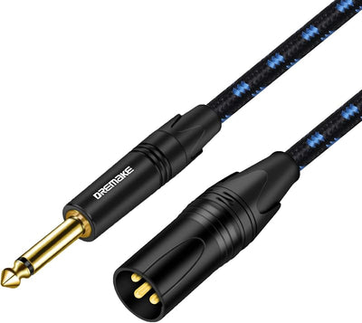 Cable XLR desequilibrado 0.250pulg TS macho a XLR macho