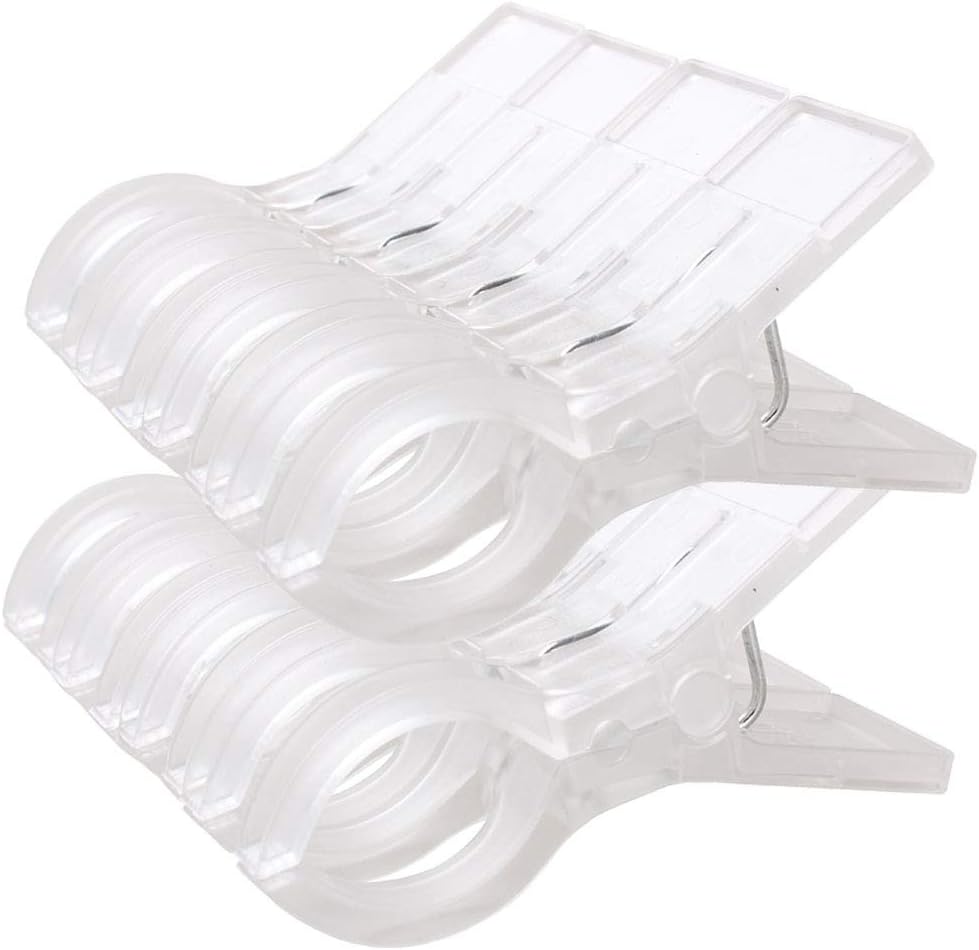 Clips toallas plástico transparente pack 8
