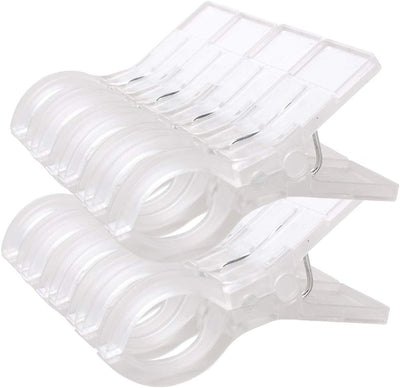 Clips toallas plástico transparente pack 8
