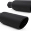 Puntas escape 2.5x4x12" acero inox negro set 2