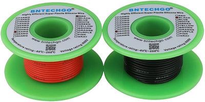 Alambre silicona 26 AWG 25pies rojo y negro flexible