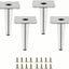 Patas metal color plata para muebles 4pulg set 4
