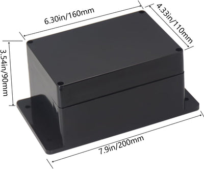 Caja conexiones impermeable plástico ABS 6.3x4.33x3.54pulg