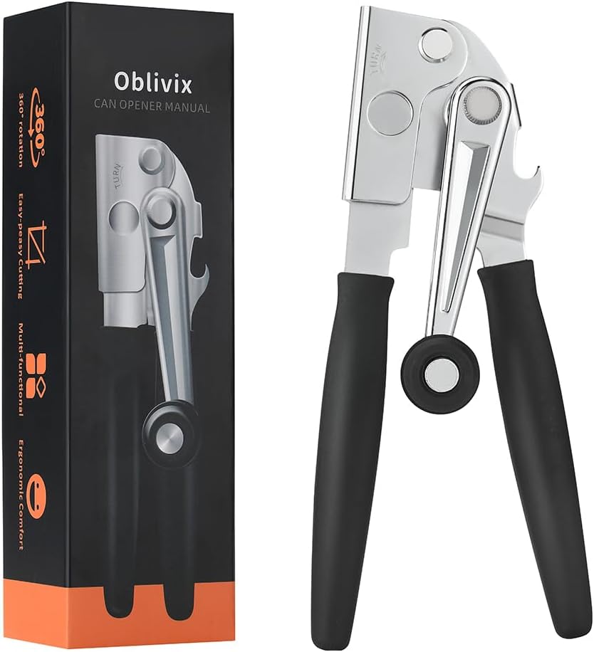 Abrelatas manual ergonómico con asas suaves para mayores