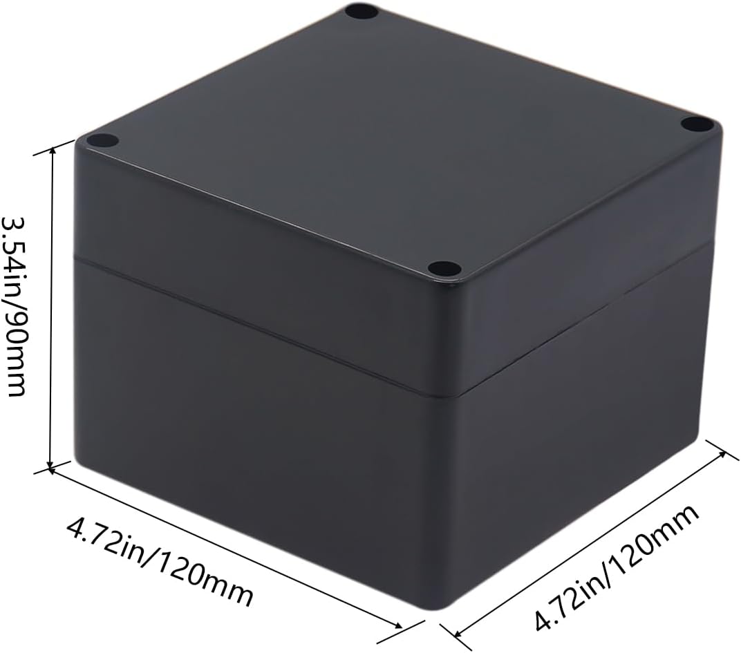 Caja eléctrica IP65 ABS plástico negra 4.72x4.72x3.54pulg