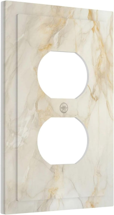 Cubiertas interruptor arte moderno mármol beige dorado 1 gang