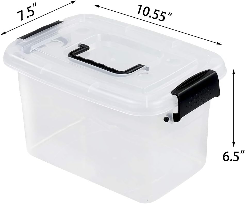 6 Pzas Contenedores Plástico 5.5qt con Tapa y Asa