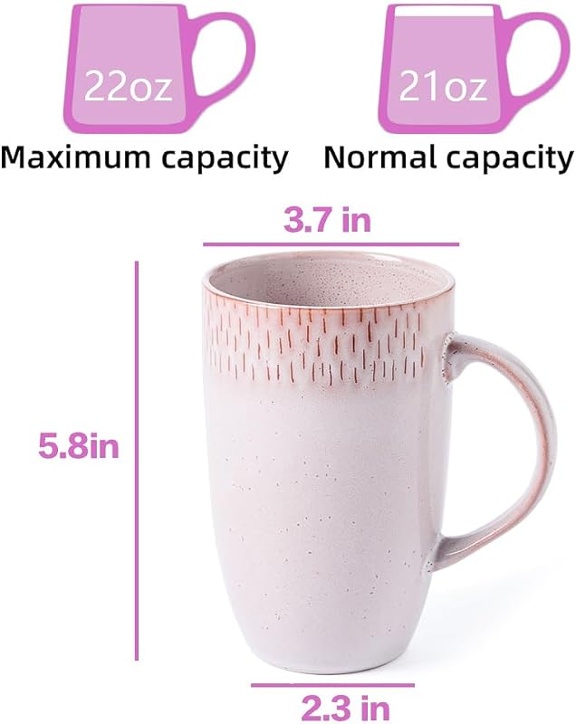 Taza café cerámica 22oz asa grande apto microondas