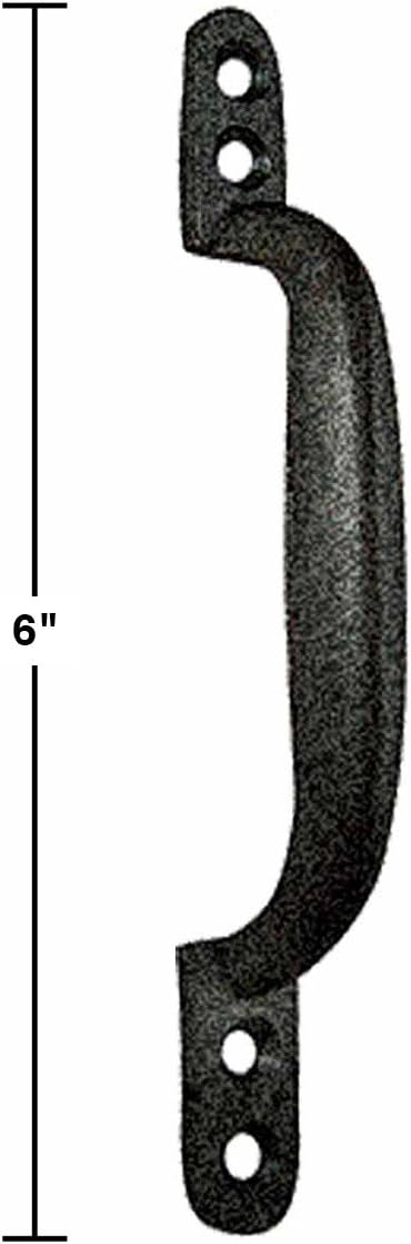 Tirador puerta hierro forjado negro 6pulg