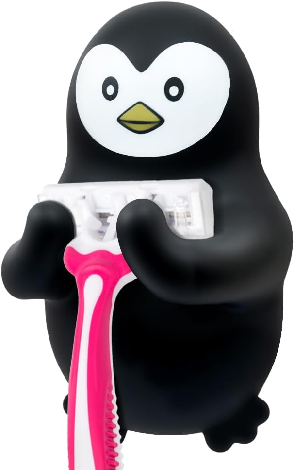 Soporte silicona afeitadora pingüino para ducha