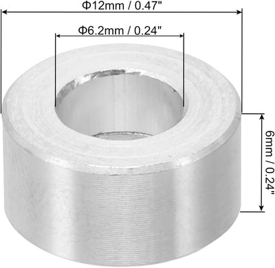 Espaciadores aluminio M6 0.244x0.472pulg