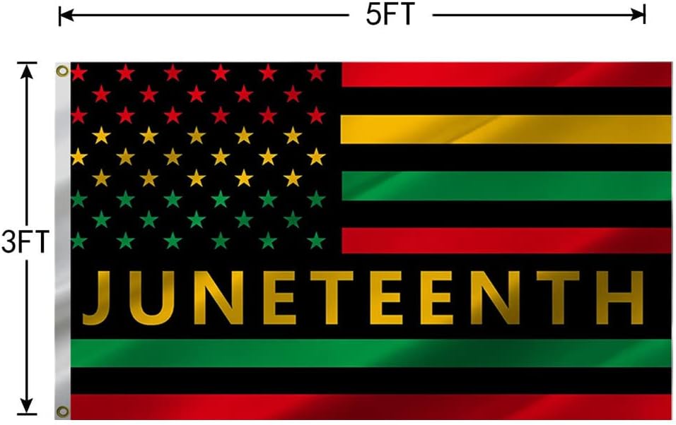 Bandera Juneteenth 3x5ft 19 de junio 1865 libertad color vivo