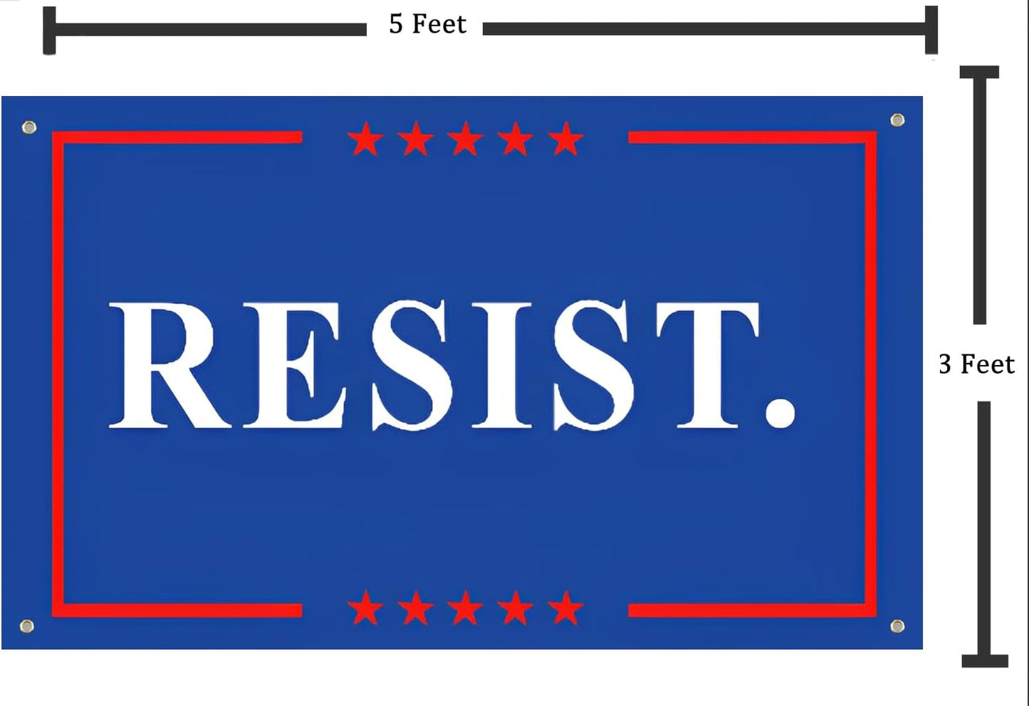 Bandera anti Trump poliéster azul 3x5ft con 4 ojales