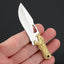 Cuchillo EDC hoja 5Cr 2pulg mango latón funda cuero