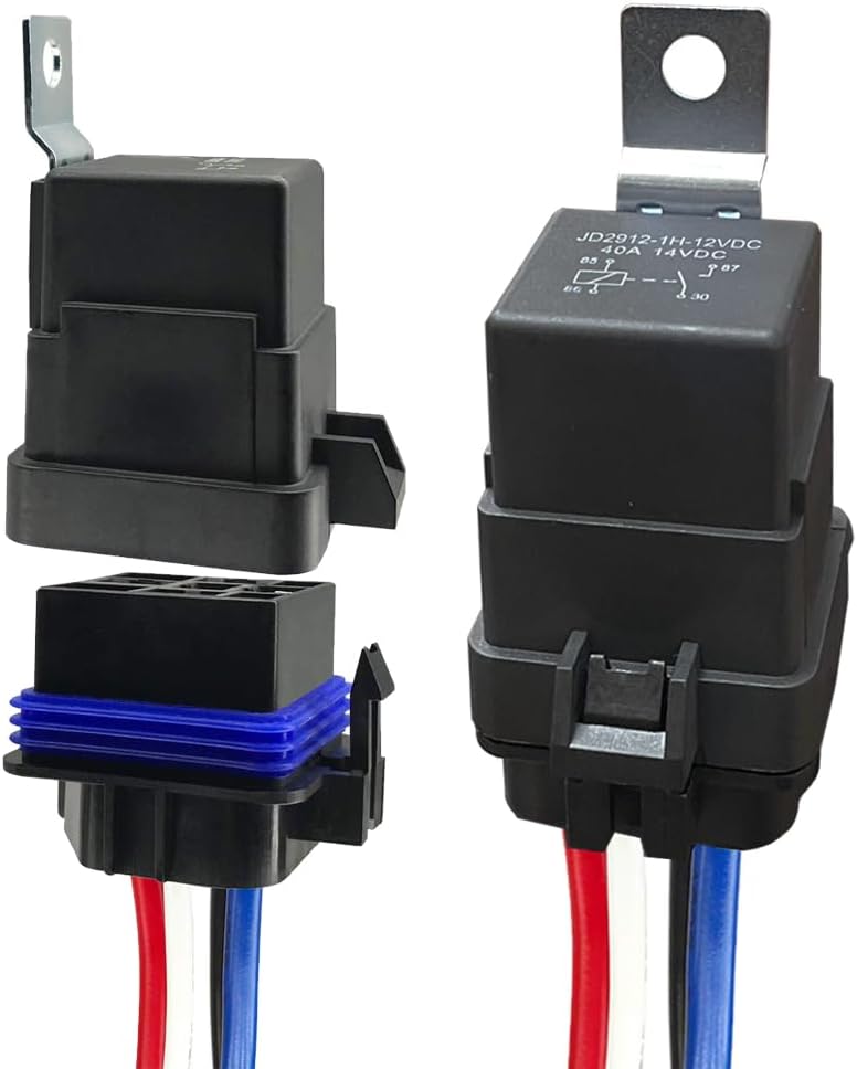 Set 2 Relés Automotrices 12V 40/30A 14 AWG Impermeable