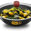 Sartén profunda 3L Kadai anodizado con tapa vidrio negro
