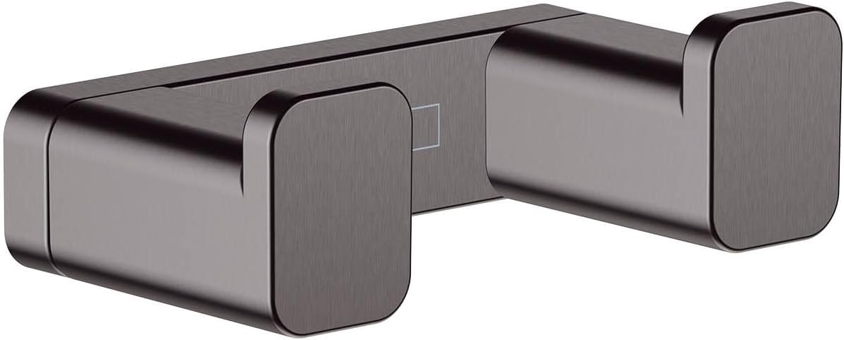 Accesorio doble gancho cromo negro cepillado 1pulg