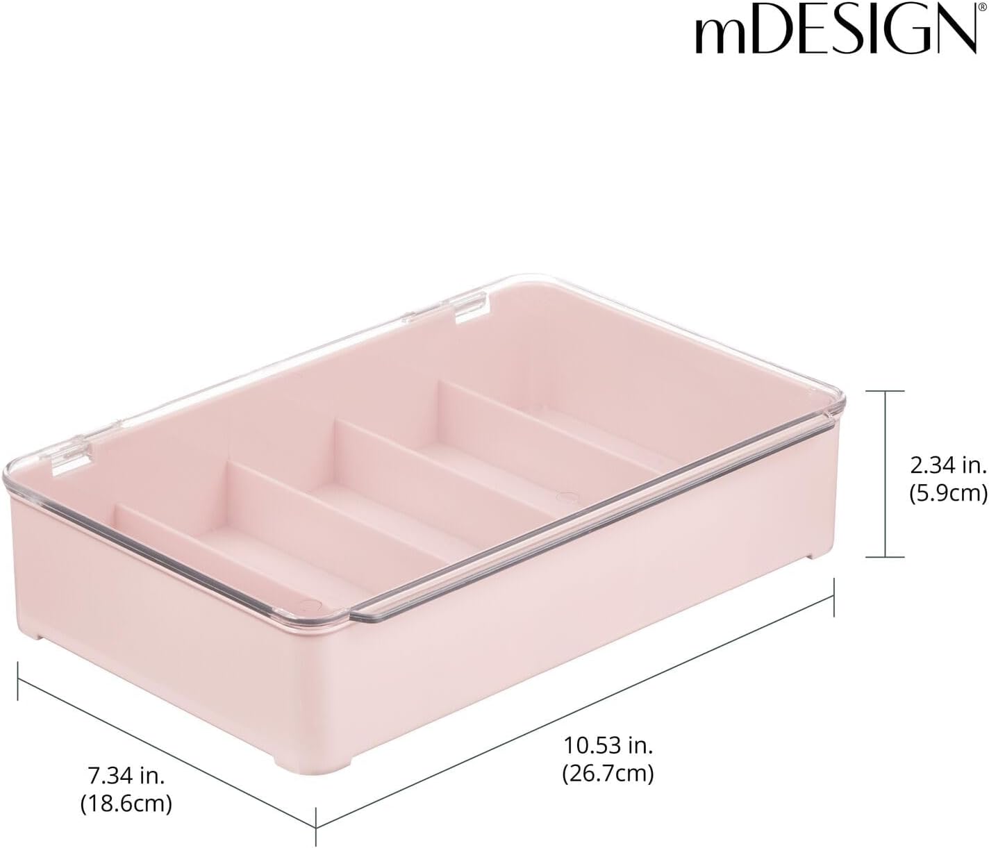Caja plástico organizadora lentes 2uds 5 secciones rosa