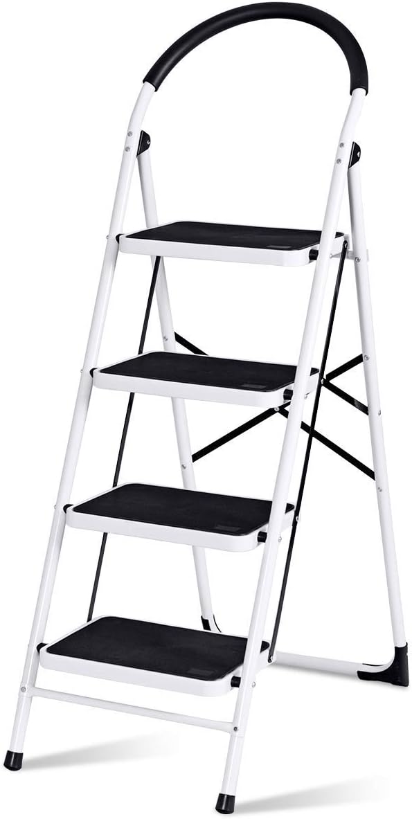 Escalera plegable 4 escalones multiusos antiderrap