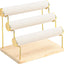Soporte 3 niveles para joyas con base madera