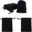Bolsas terciopelo negras con cordón para joyas y regalos