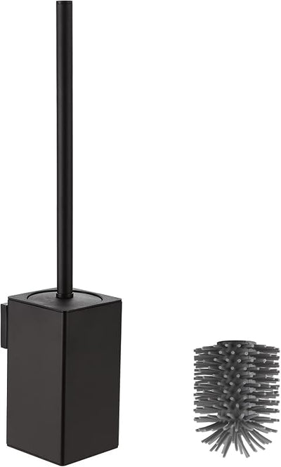 Escobilla inodoro soporte negro acero inox pared