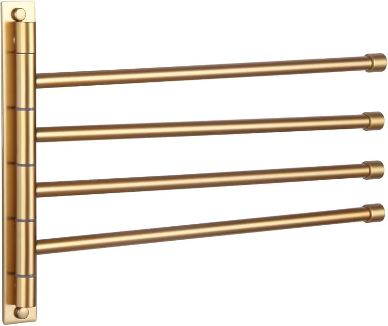 Toallero pared 4 brazos acero inox acabado dorado