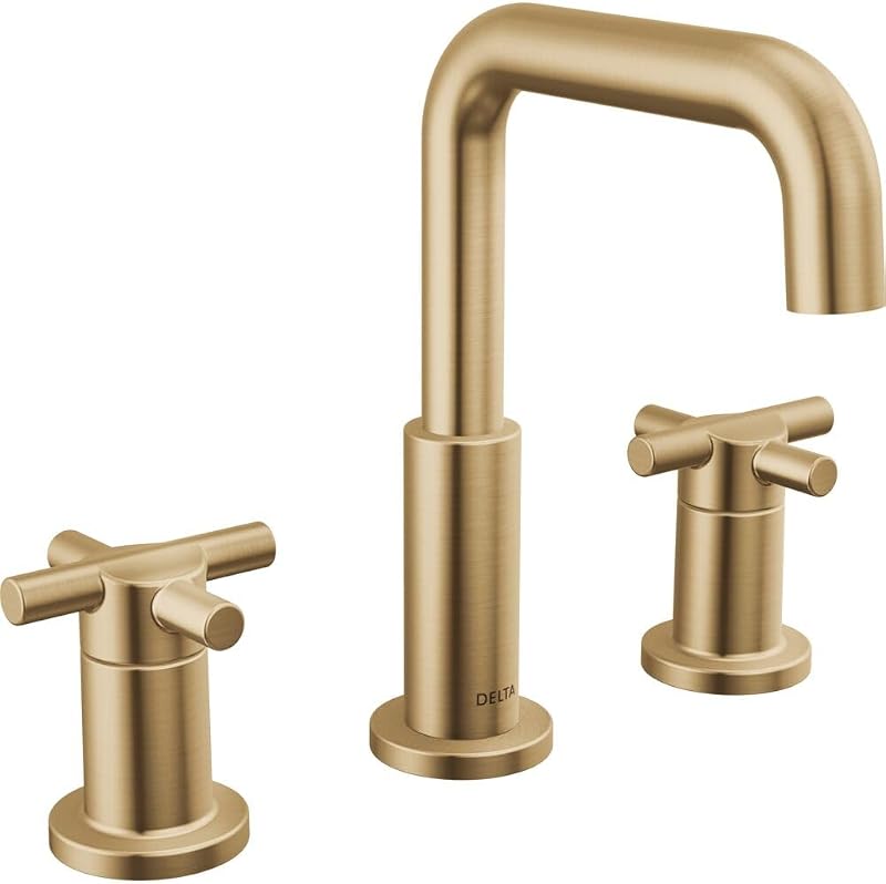 Grifo baño 3 orificios oro cepillado 8" bronce champán