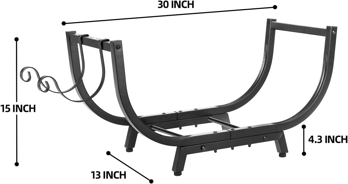 Estante curvo leña 30" acero reforzado