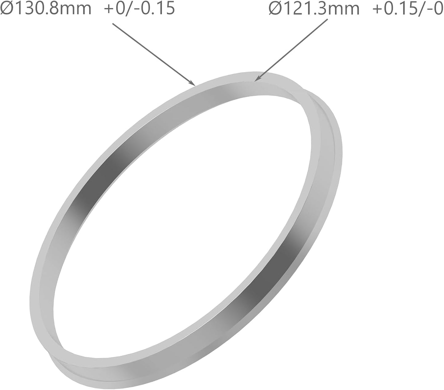 Set 4 anillos aluminio aleación O.D 130.8-I.D 121.3mm