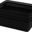4 Cestas Almacenamiento Plástico Negro