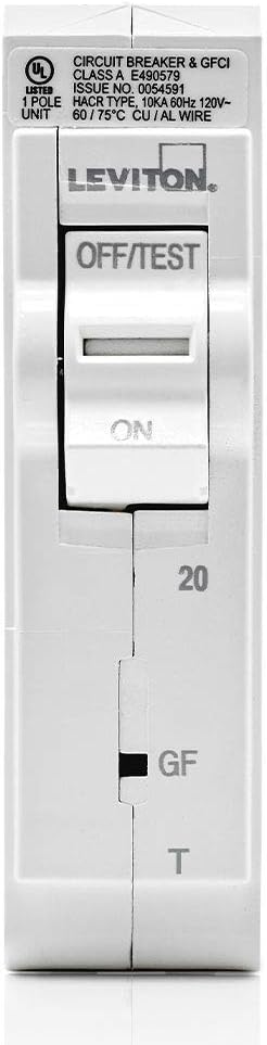 Disyuntor GFCI 1 polo 120VCA magnético térmico blanco
