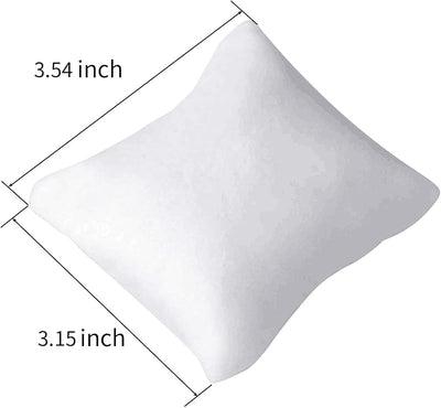 4 Pzas Almohada Terciopelo para Joyas Blanco