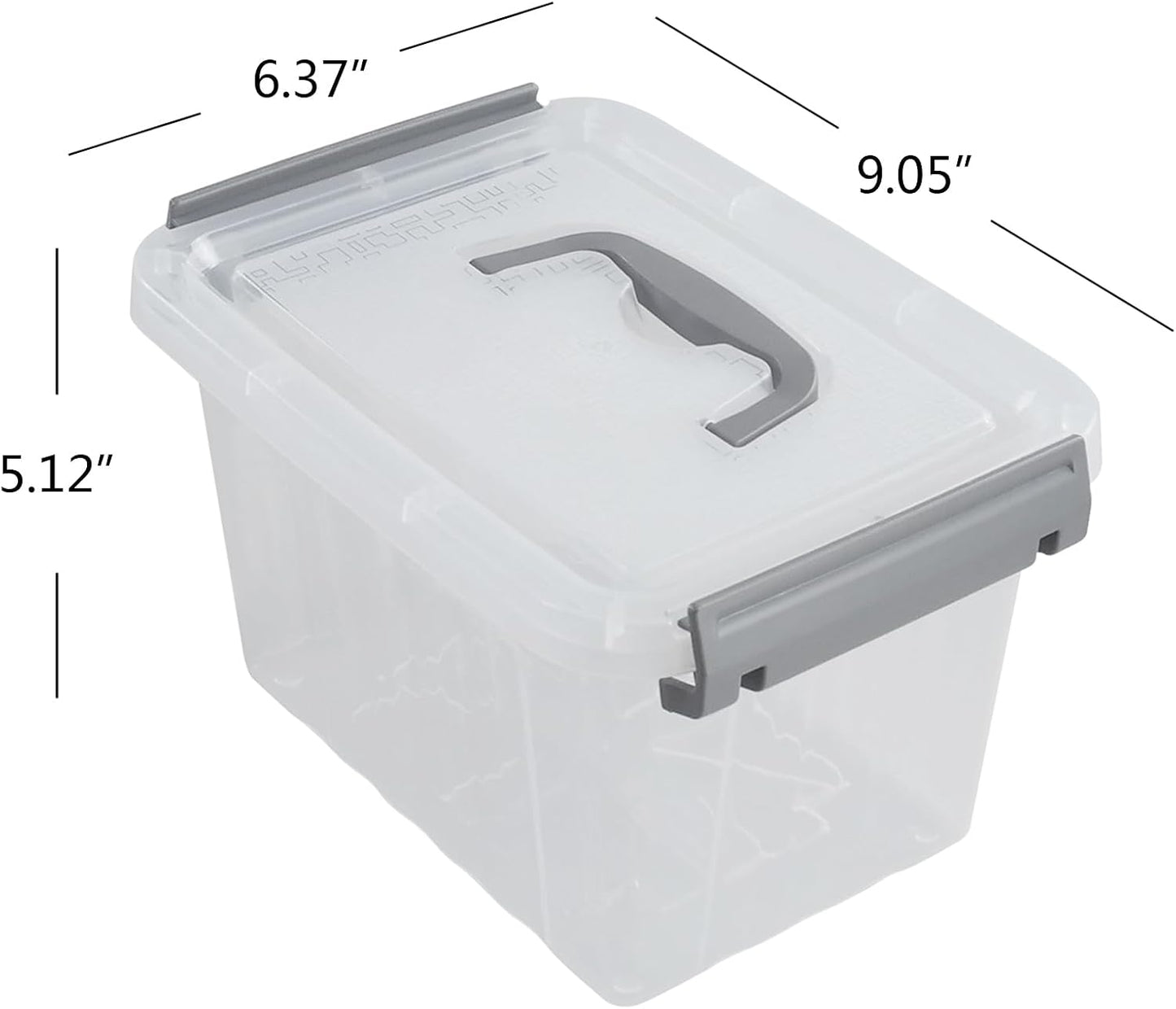 Contenedor plástico 3qt con tapa pestillo set 6 transparente