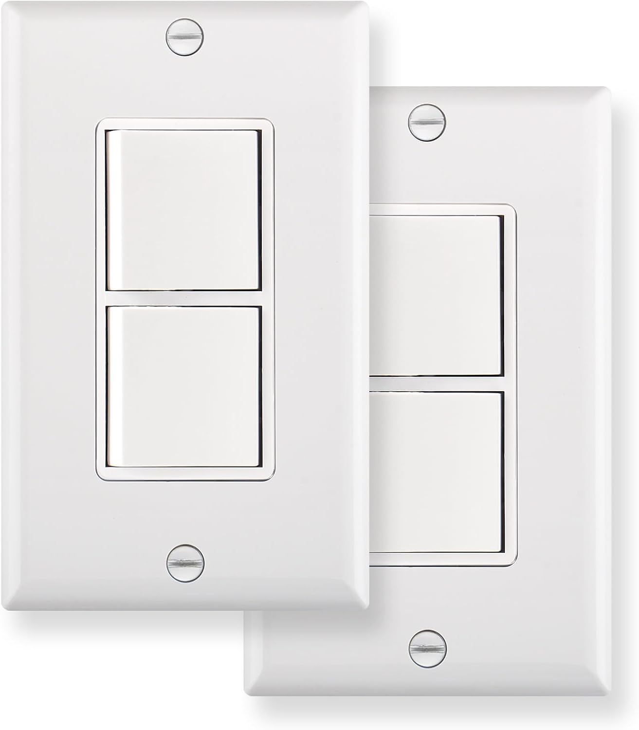 2 Interruptores Basculantes Dúplex 15A 120V Cert UL Blanco