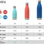 2 Botellas agua aisladas acero inox doble pared 17oz Azul