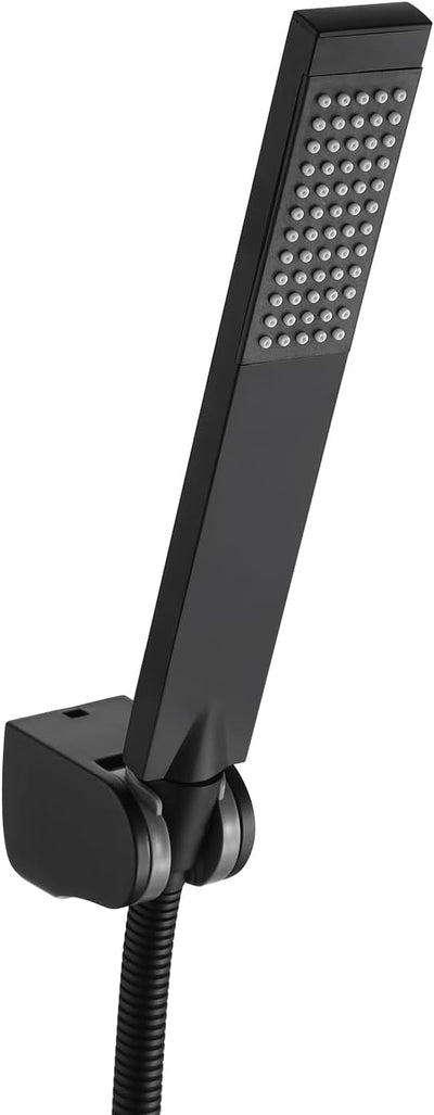 Cabezal ducha manguera 4.9ft soporte cuadrado negro