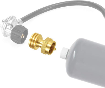 Adaptador propano latón macizo 1lb para parrilla y árbol