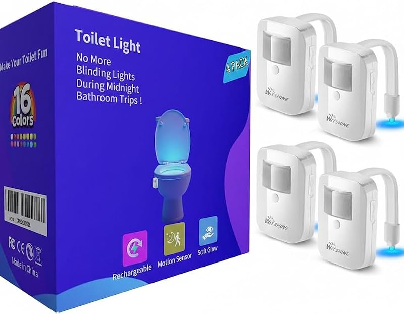4 Luces LED Recargables con Sensor Movimiento para Baño