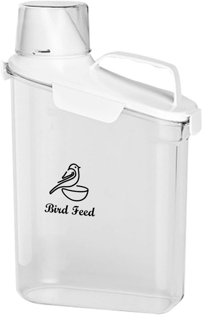 Contenedor alimento pájaros 3qt transparente con medidor