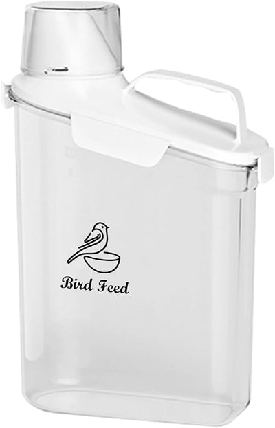 Contenedor alimento pájaros 3qt transparente con medidor