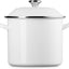 Olla esmaltada acero 10qt blanca pomos inox