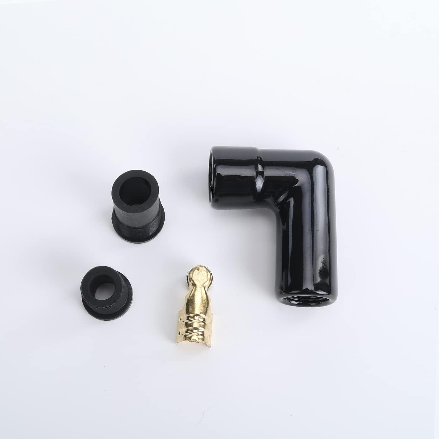Set botas bujía cerámica negra 90grados comp 8mm