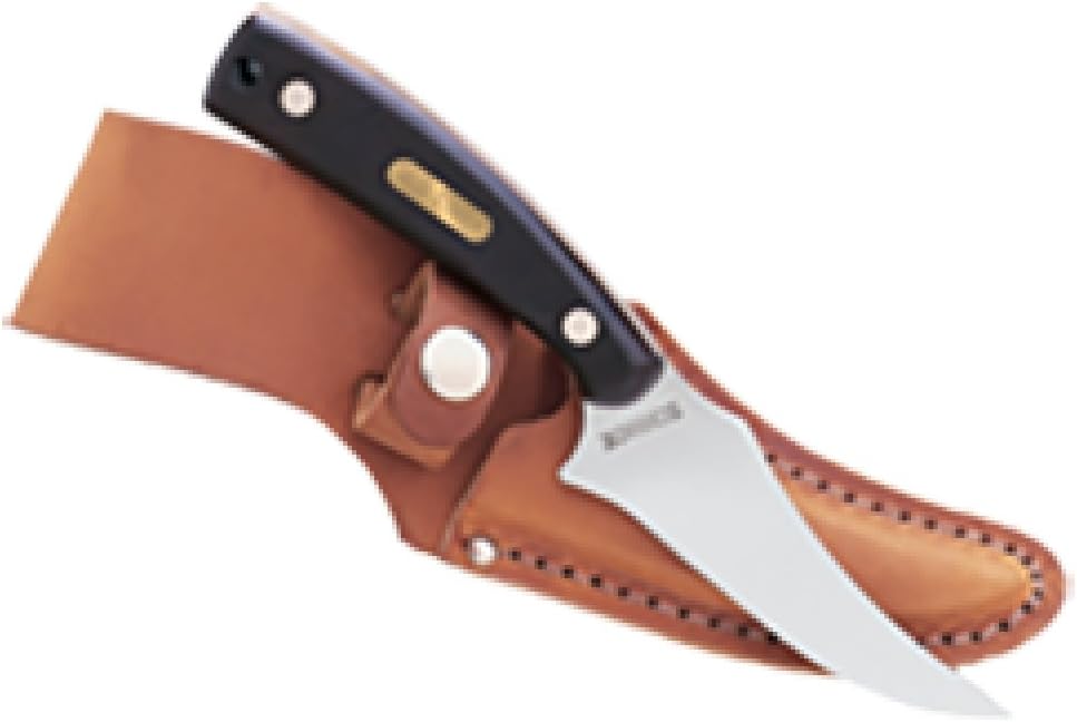 Cuchillo acero inox 7.1pulg hoja desolladora 3.3pulg mango negro