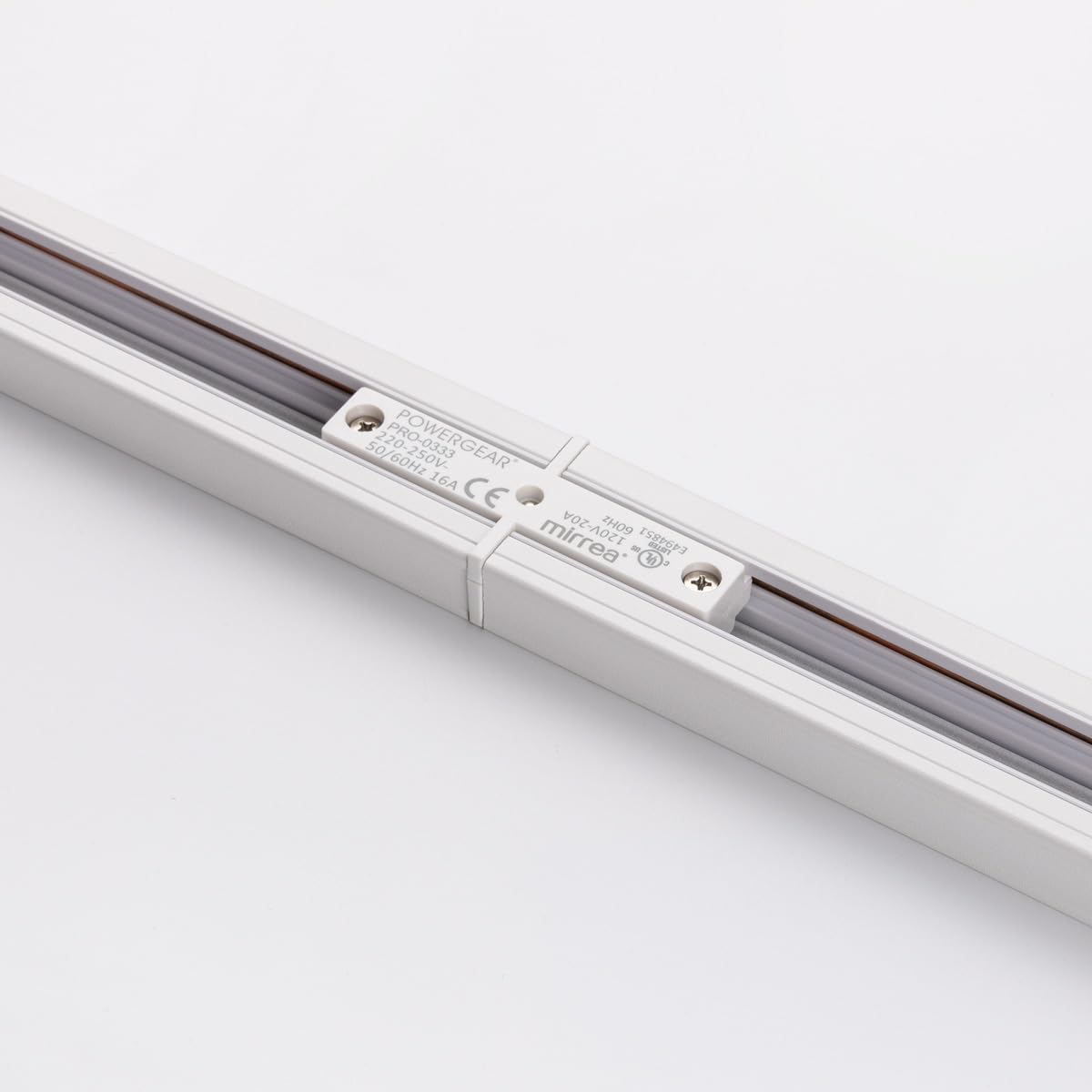 Conector H tipo I blanco para riel techo