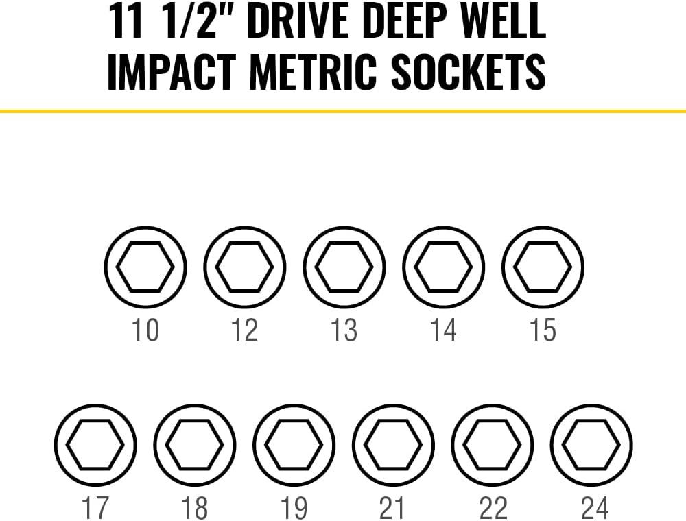 Set 14 Pzas Dados Impacto Pozo Profundo 1/2pulg