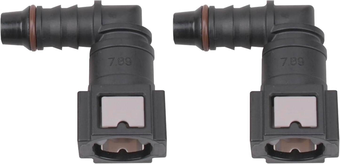 Conector rápido combustible 90° hembra tubo a barbo macho