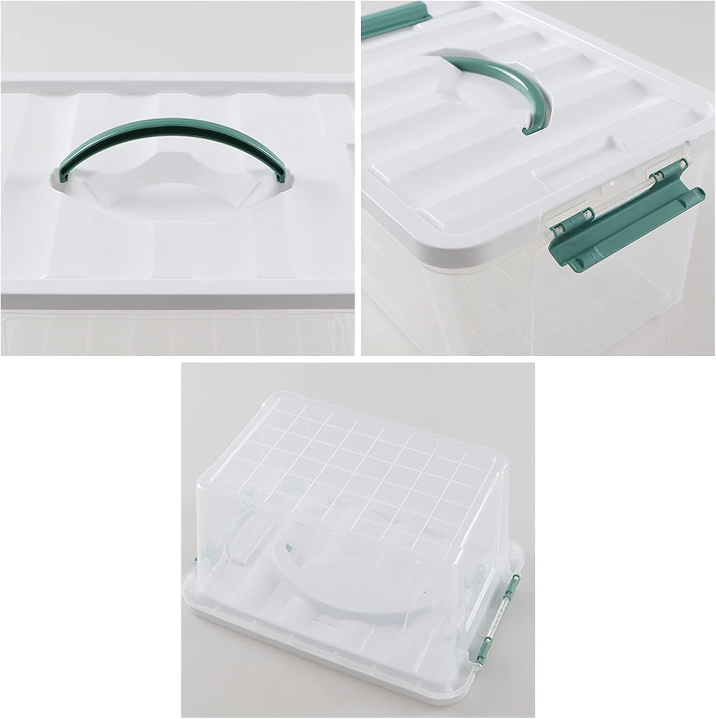 Contenedores 14qt y 7qt plástico transparente pack 2
