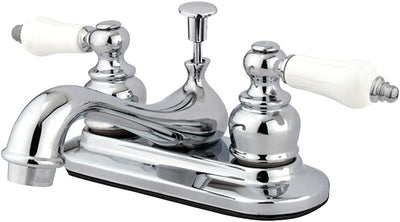 Grifo lavabo central 4pulg manija palanca cromo